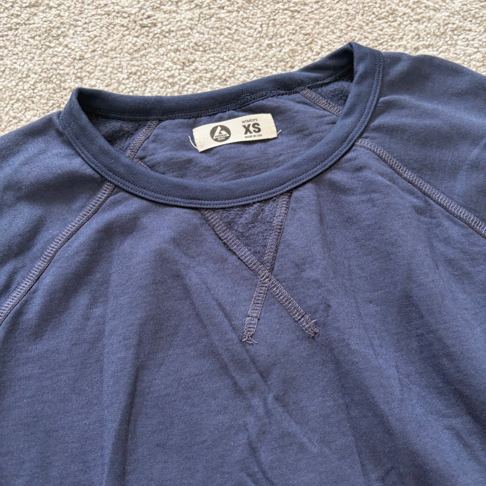 American Giant Crewneck Sweatshirt Womens XS Navy Blue Cozy Lounge Casual - Picture 2 of 8